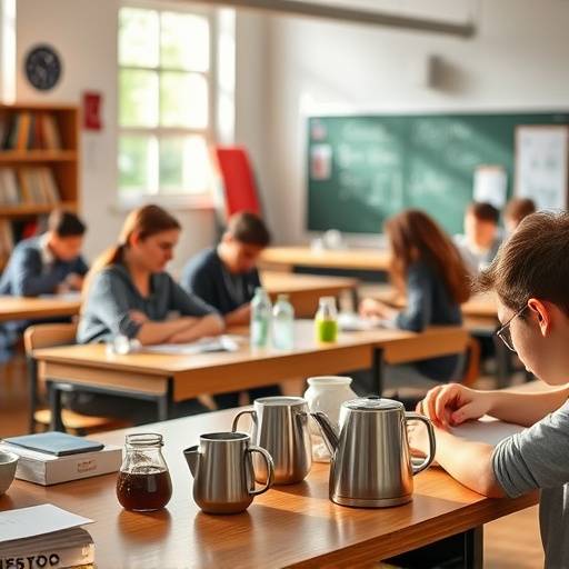 A photo of a coffee education workshop at a local school.