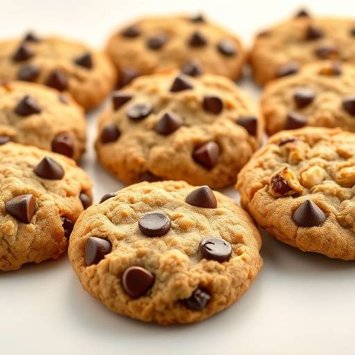 An assortment of freshly baked cookies including chocolate chip, oatmeal raisin, and peanut butter.